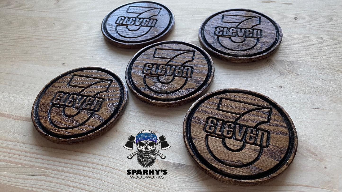 311 7-11 Wood Coasters