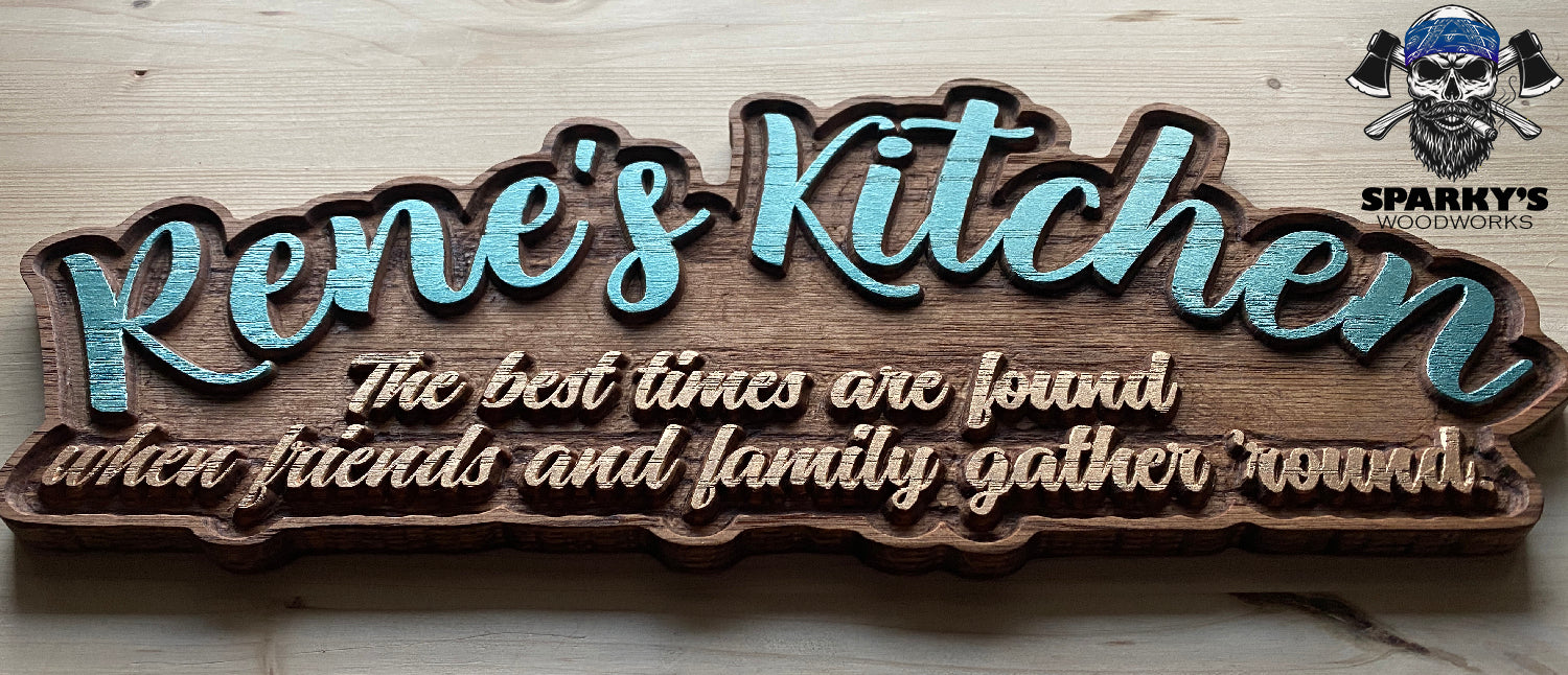 Kitchen Gathering Wood Name Sign