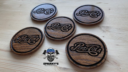 Pepsi Script Wood Coasters