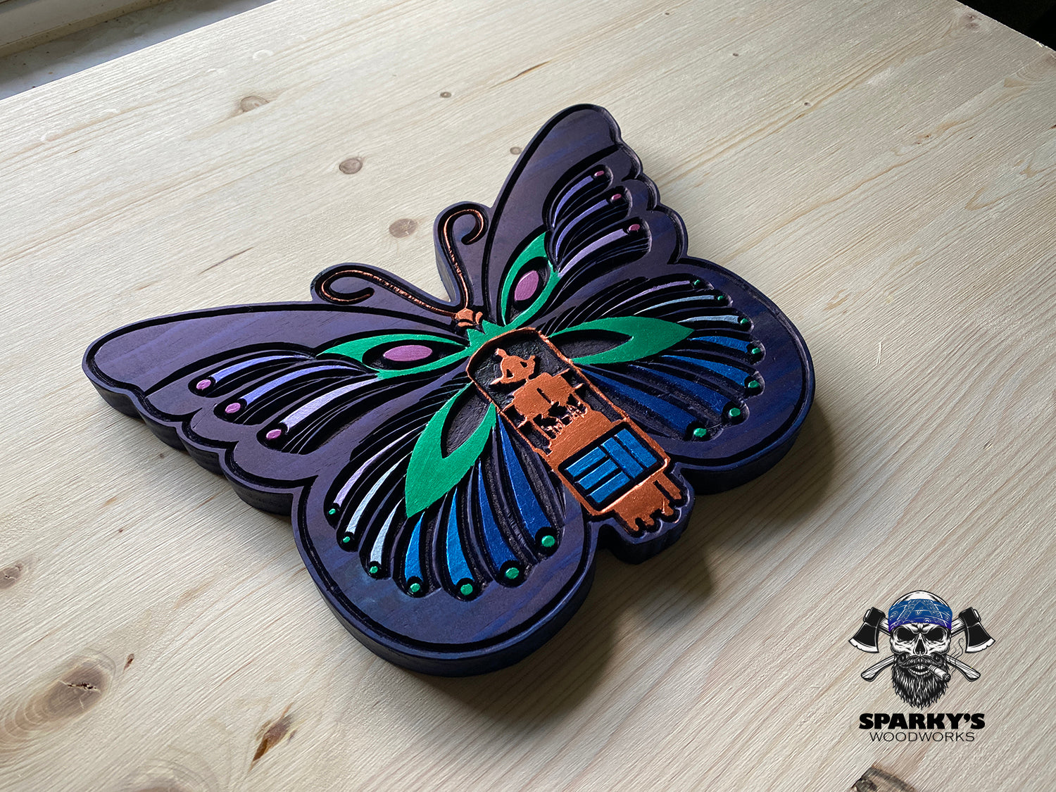 Limited Edition 311 Transistor Butterfly Wood Decor