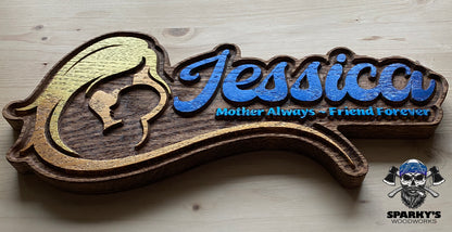 Customizable Mom and Baby Name Sign