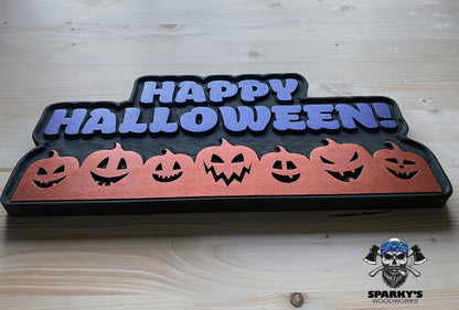 Happy Halloween Wood Sign