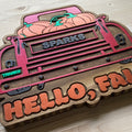 "Hello Fall!" Country Truck Wood Name Sign