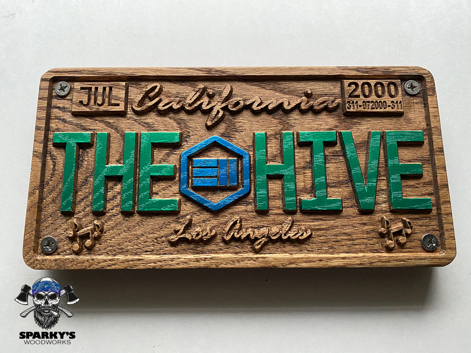LE 311 Wood License Plate #2 - THE HIVE