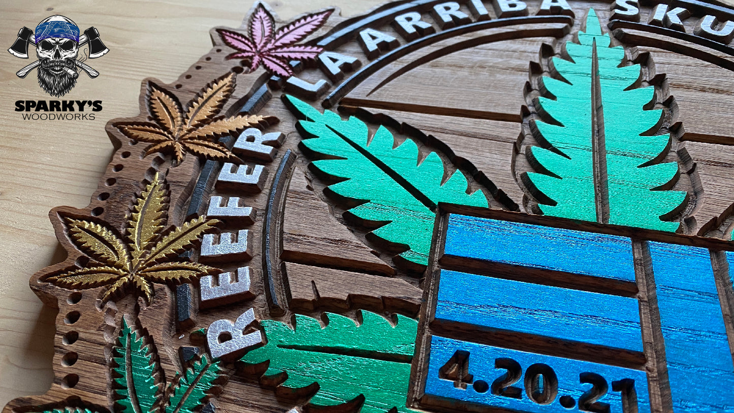 Limited Edition 1/1 "Rainbow Bud" 420 Day 2021 311 Wood Sign - Made in USA