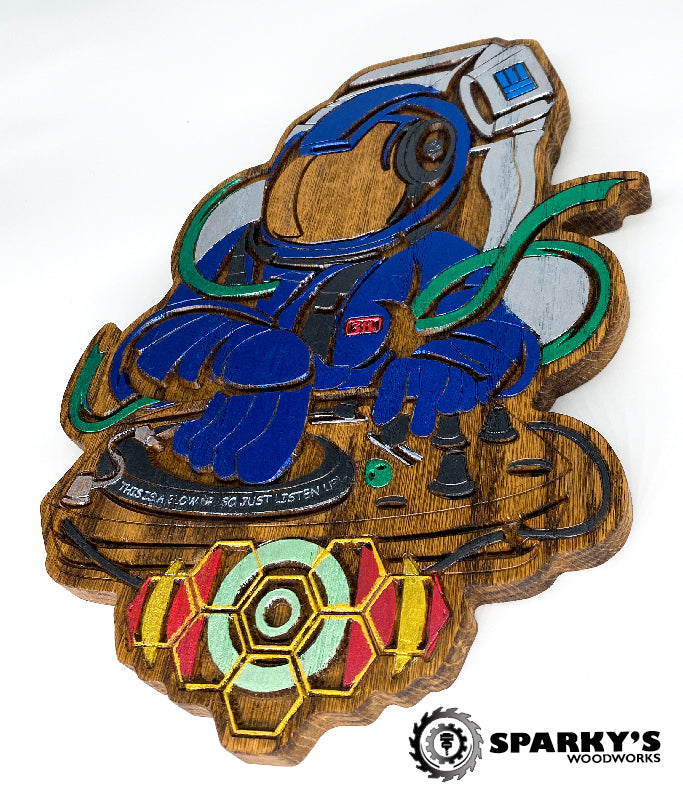 Limited Edition 311 Astro DJ Blue Suit 1/1 Wood Decor