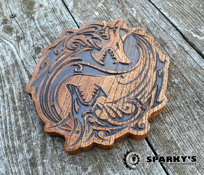 Dragon Yin-Yang Wood Decor