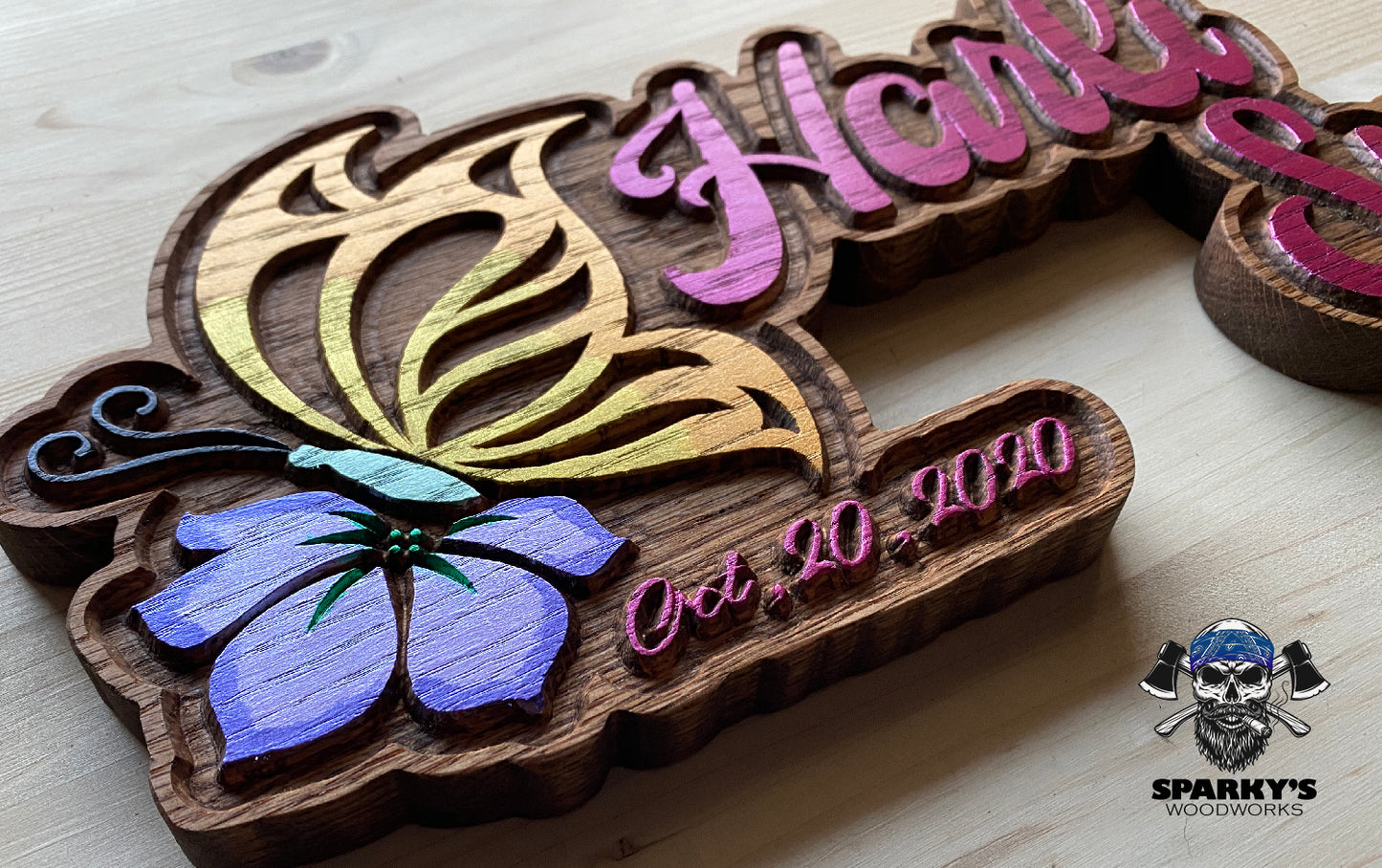 Customizable Butterfly Name Sign