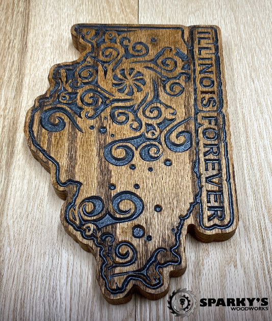 Illinois Forever Wood Mandala