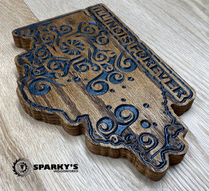 Illinois Forever Wood Mandala