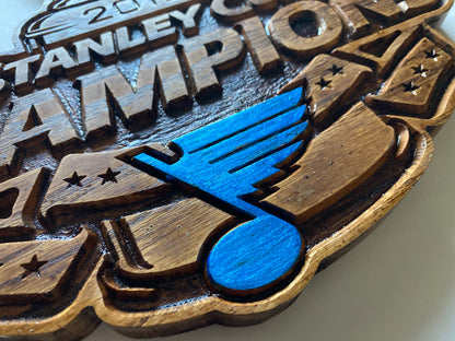 St. Louis Blues Stanley Cup Champions Wood Sign