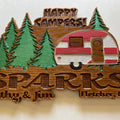 "Happy Campers" Wood Name Sign