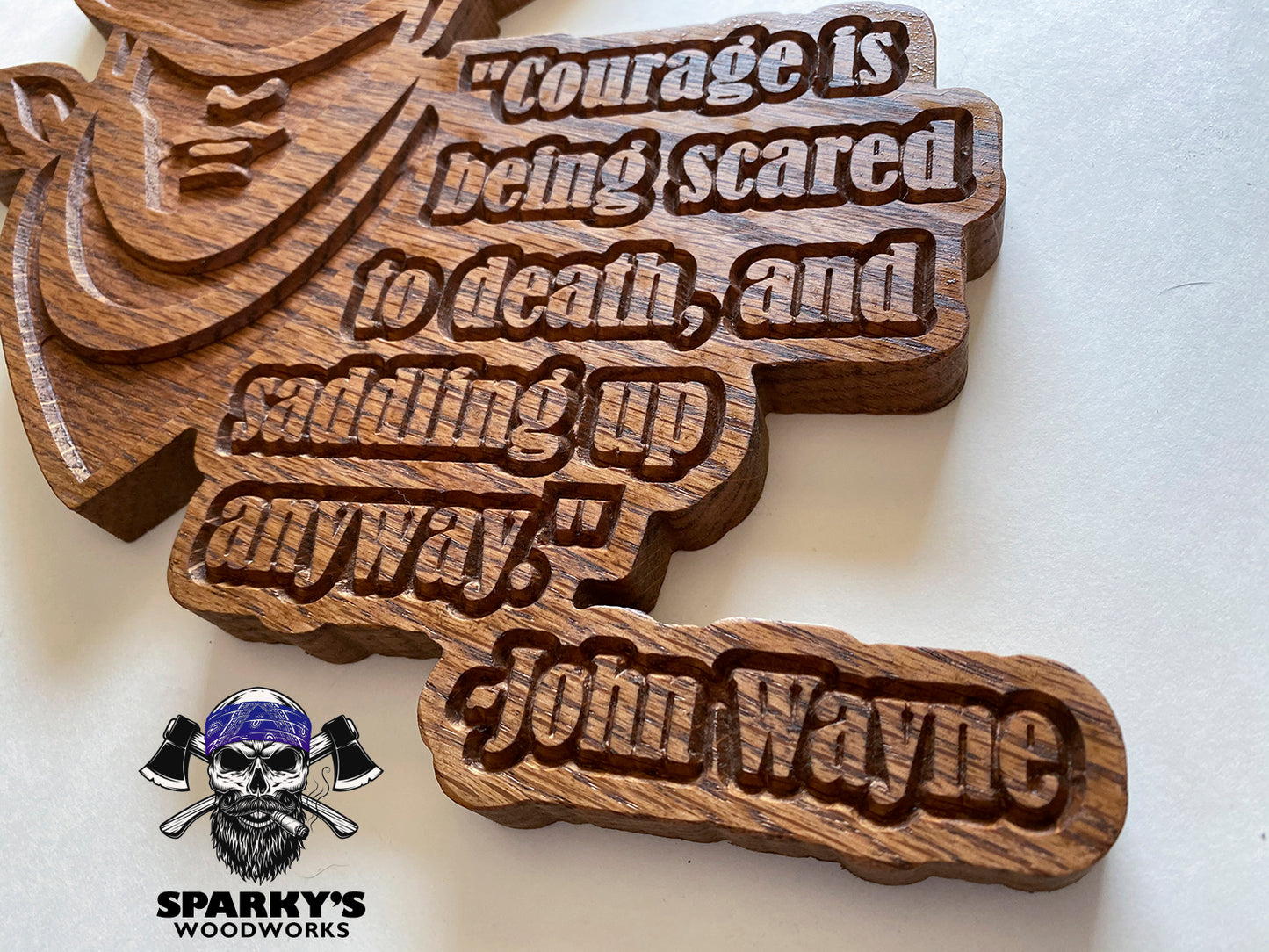 John Wayne "Courage Is..." Wood Cowboy Sign