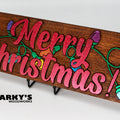 Merry Christmas Lights Wood Sign 1