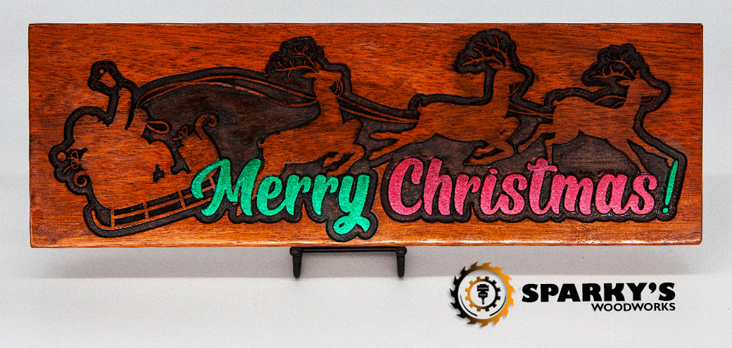 Merry Christmas Sign - Santa's Sleigh