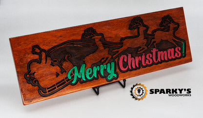 Merry Christmas Sign - Santa's Sleigh