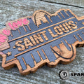 STL Skyline - We Love St. Louis Wood Sign