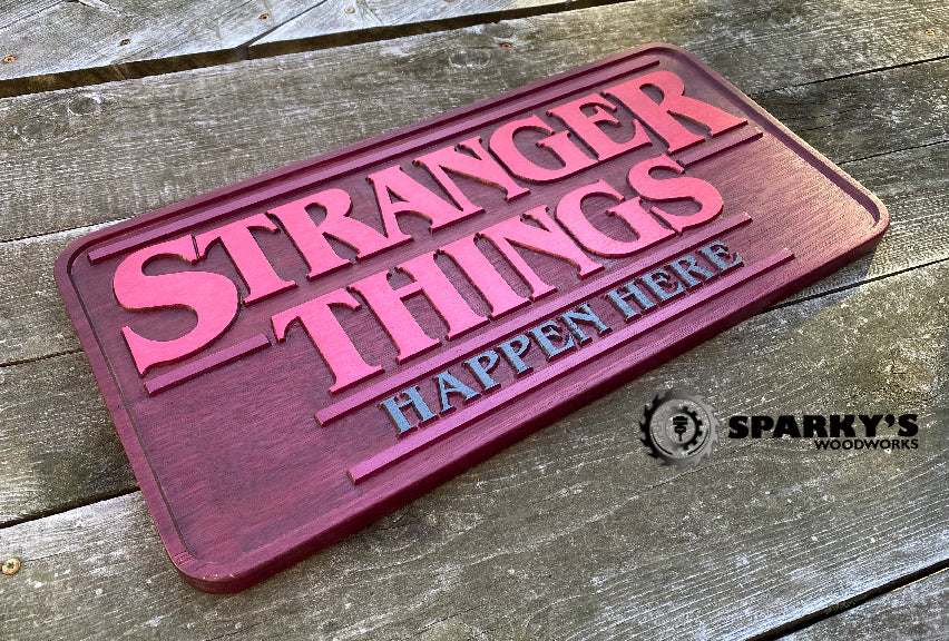 Stranger Things - Happen Here Wood Sign - Specialty - Size Large
