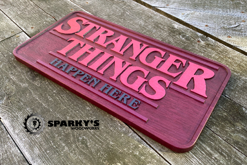 Stranger Things - Happen Here Wood Sign - Specialty - Size Large