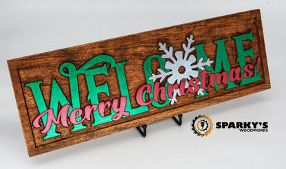 Merry Christmas Welcome Sign - Snowflake