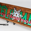 Merry Christmas Snowflake Welcome Wood Sign