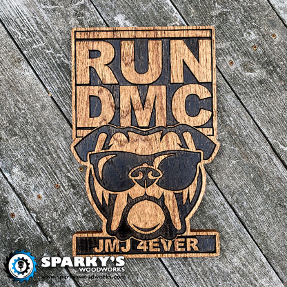 Limited Edition RUN DMC JMJ 4EVER Wood Sign